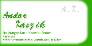 andor kaszik business card